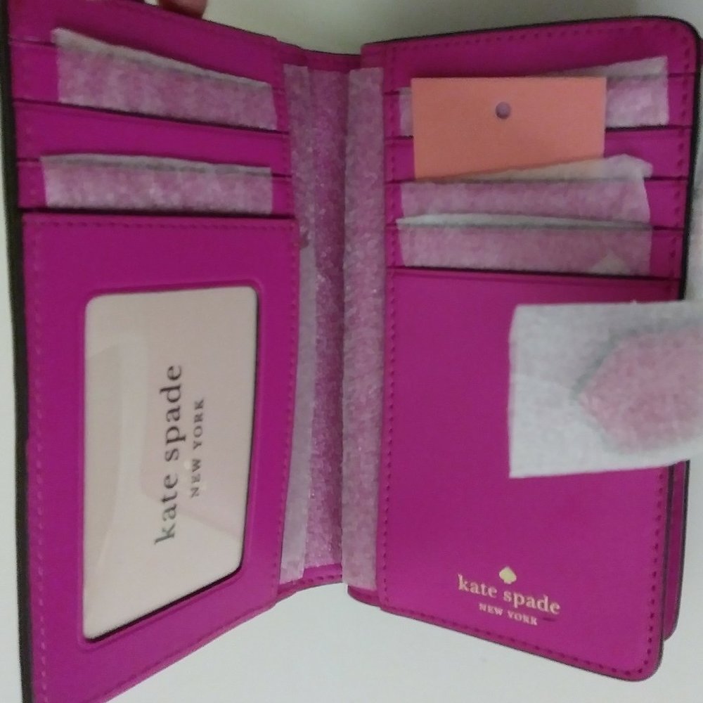 Kate Spade Medium Bi-fold Lola Glitter Wallet - Picture 4 of 16